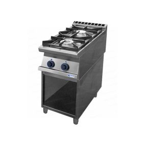 Gáztűzhely 2 nyílt égővel 3 oldalon zárt