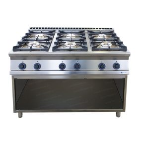 GT6.912S Gáztűzhely 6 nyílt égővel+3oldli zárt t.