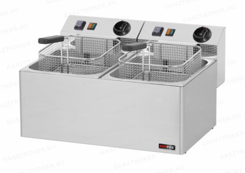 FE-77E Elektromos olajsütő 2x8L 2x3kW 230V/50Hz