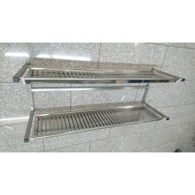 162003 pohár és eszköz csepegtető fali polc kétszintes 