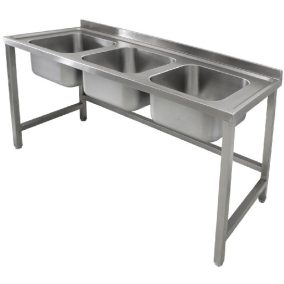 GKNM 3560 mosogató 3db 50x60x30cm medence lábon