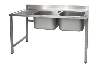 GKNM B2650 mosogató 2db 60x50x30cm medence bal csepptálca lábon