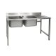 GKNM J2540 mosogató 2db 50x40x25cm medence jobb csepptálca lábon