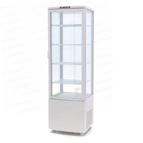Hűtött vitrin 235L fehér 4 oldalról üvegezett 4 polc
