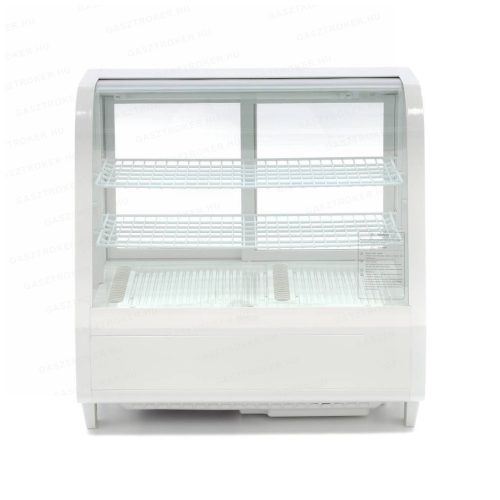 Hűtővitrin 100L fehér 4 oldalról üvegezett 2 polc 