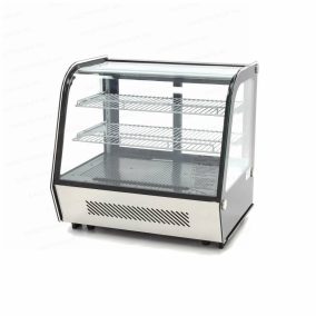   Hűtővitrin 120L Deluxe fekete 4 oldalról üvegezett 2 polc