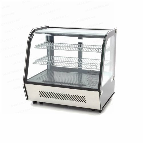 Hűtővitrin 120L Deluxe fekete 4 oldalról üvegezett 2 polc