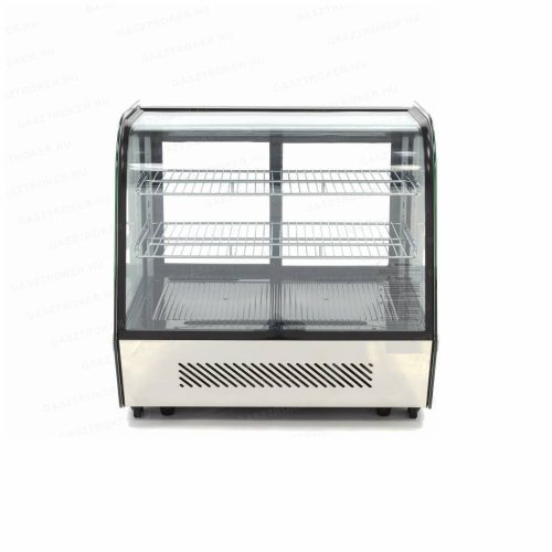 Hűtővitrin 120L Deluxe fekete 4 oldalról üvegezett 2 polc