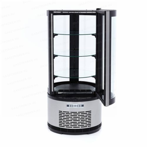 Álló süteményes hűtővitrin 100L fekete 3 polc