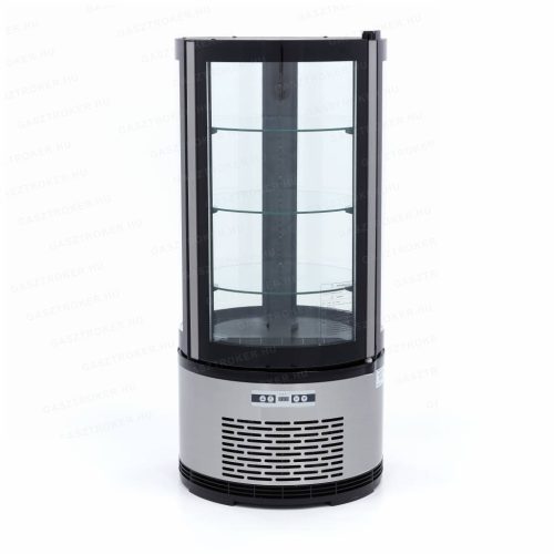 Álló süteményes hűtővitrin 100L fekete 3 polc