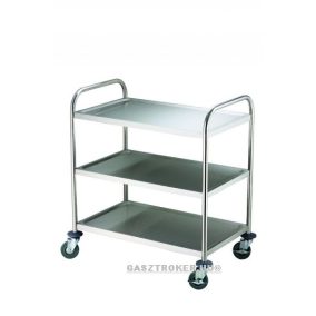 S402 Tálalókocsi 3 szintes 86x54x94cm inox kiv.