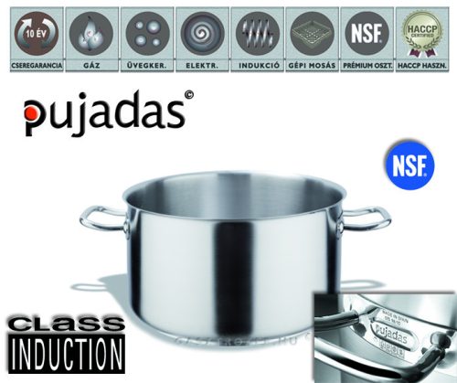 P216.035 Rozsdamentes magas lábas fedő nélkül Ø:35cm 20,2L