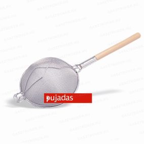 P375.035 Rozsdamentes dupla hálós szűrő fa nyél Ø:35cm