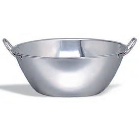 P307.025 Rozsdamentes tál lapos alj 2fül Ø:25cm 3,5L