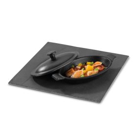 P23.506 Öntöttvas mini tálaló edény ovális fedővel