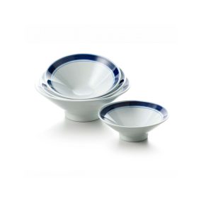 P22.329 Melamin kúpos tál fehér kék Ø:17cm