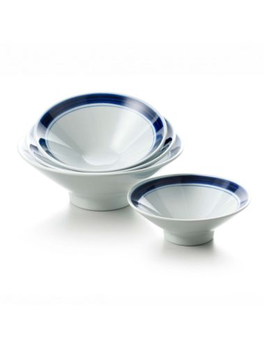 P22.329 Melamin kúpos tál fehér kék Ø:17cm